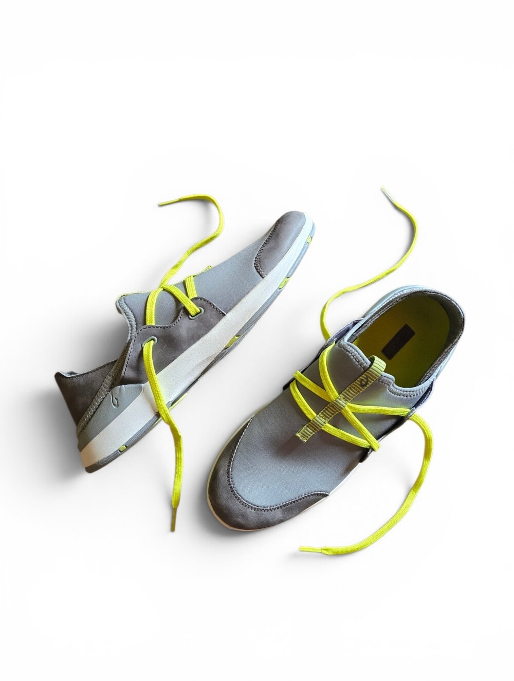 Women's Olukai Miki Li Pale Grey  Charcoal Green Sneakers 9.5